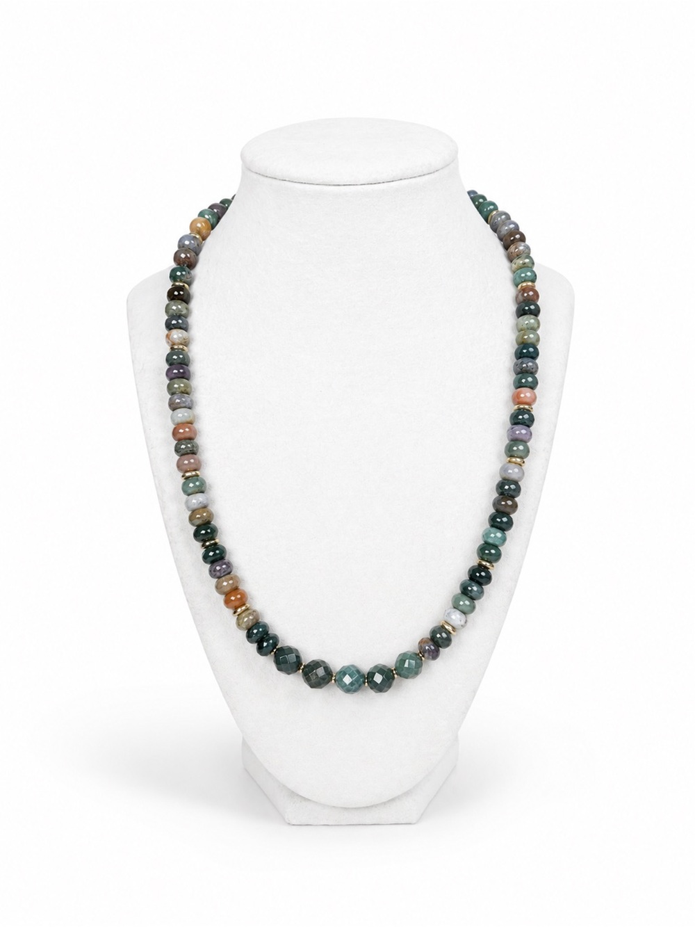 Handmade Indian Agate & Moss Agate Necklace